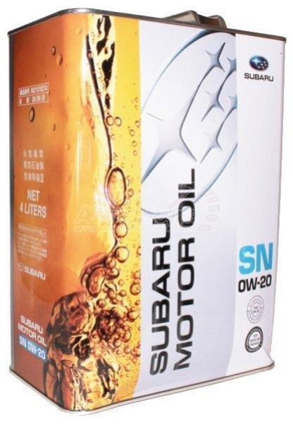Масло Subaru Motor Oil 0W-20 кан 4л. K0215Y0274 / FIG61996T4L K0215Y0274 фото