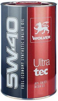 Олива WOLVER Ultratec 5W-40, 505.01/502/505.API SN/CF кан. 1л. 4260360940835 фото