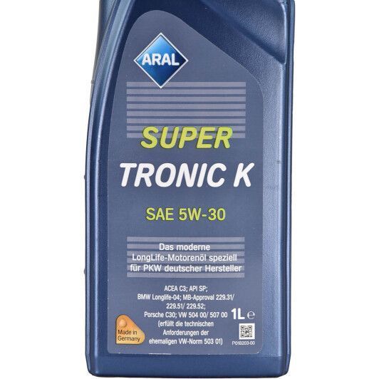 Масло Aral Super Tronic K SAE 5W-30 кан. 1л 15F475 15F475 фото